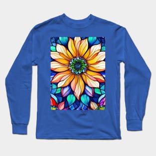 Stained Glass Daisy Long Sleeve T-Shirt